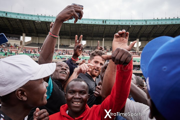 Nairobi, Kenya. 25 Jun 2023.  Gor Mahia fans lift and carry Johnathan MCKINSTRY (Head Coach, Gor Mahia) in celebration of the 4-1 victory and winning the league title.  Credit: XtraTimeSports (Darren McKinstry)