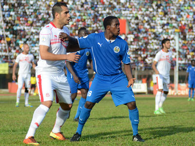 George 'Kweku' Davies makes his international debut against Tunisia, June 2013 (Pic: Darren McKinstry)